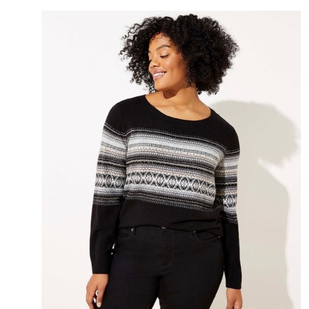Loft Studded Sequin Fairisle Sweater